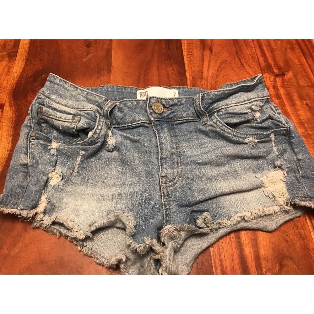 Womens RSQ JEANS "Cabo Cut Off" Festival Denim Shorts Distressed Size 7 (BB)